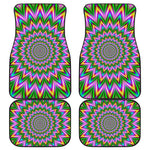 Psychedelic Radiant Optical Illusion Front and Back Car Floor Mats