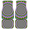 Psychedelic Radiant Optical Illusion Front and Back Car Floor Mats