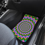 Psychedelic Radiant Optical Illusion Front and Back Car Floor Mats