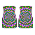 Psychedelic Radiant Optical Illusion Front Car Floor Mats