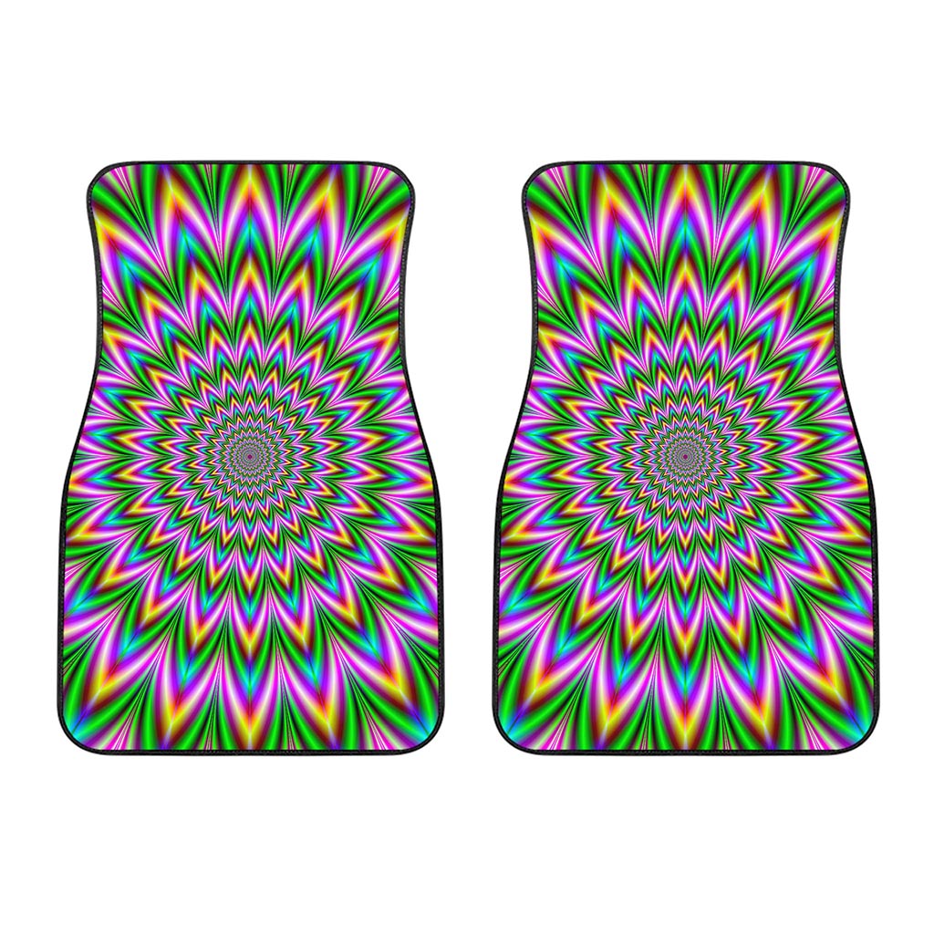 Psychedelic Radiant Optical Illusion Front Car Floor Mats