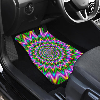 Psychedelic Radiant Optical Illusion Front Car Floor Mats
