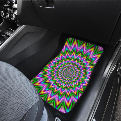 Psychedelic Radiant Optical Illusion Front Car Floor Mats