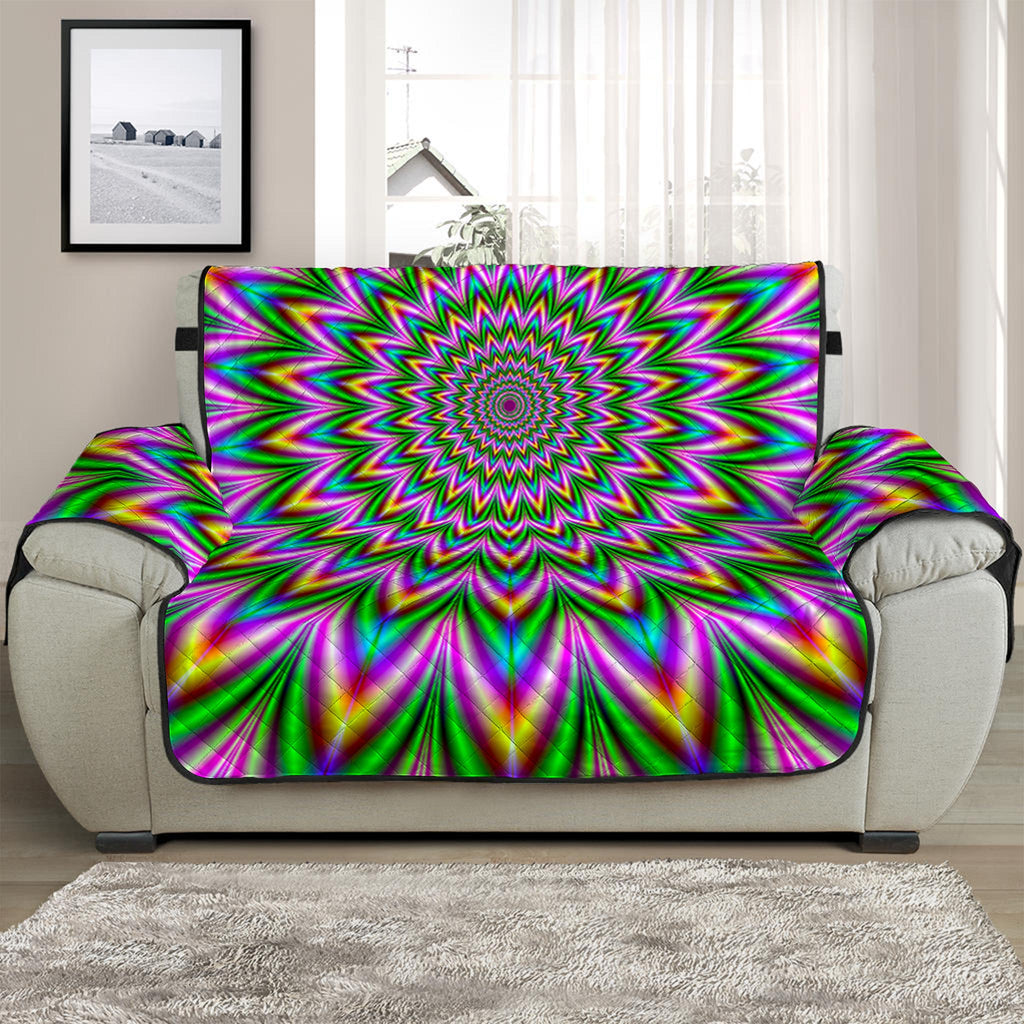 Psychedelic Radiant Optical Illusion Half Sofa Protector