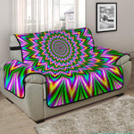 Psychedelic Radiant Optical Illusion Half Sofa Protector