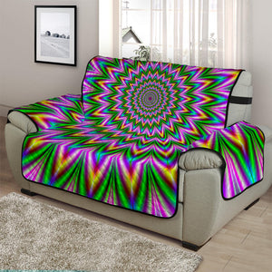 Psychedelic Radiant Optical Illusion Half Sofa Protector