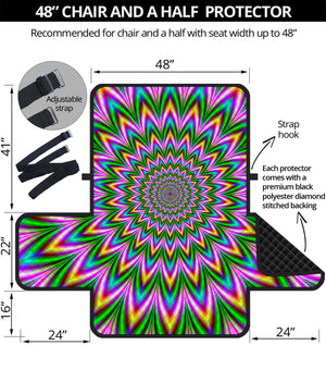 Psychedelic Radiant Optical Illusion Half Sofa Protector