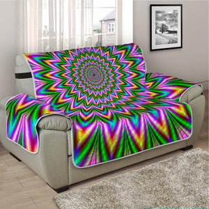 Psychedelic Radiant Optical Illusion Half Sofa Protector