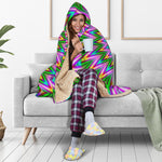 Psychedelic Radiant Optical Illusion Hooded Blanket