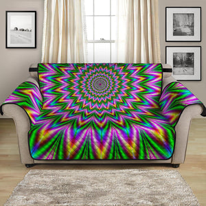 Psychedelic Radiant Optical Illusion Loveseat Protector