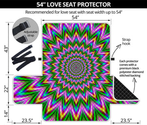 Psychedelic Radiant Optical Illusion Loveseat Protector