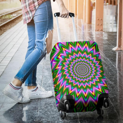 Psychedelic Radiant Optical Illusion Luggage Cover GearFrost