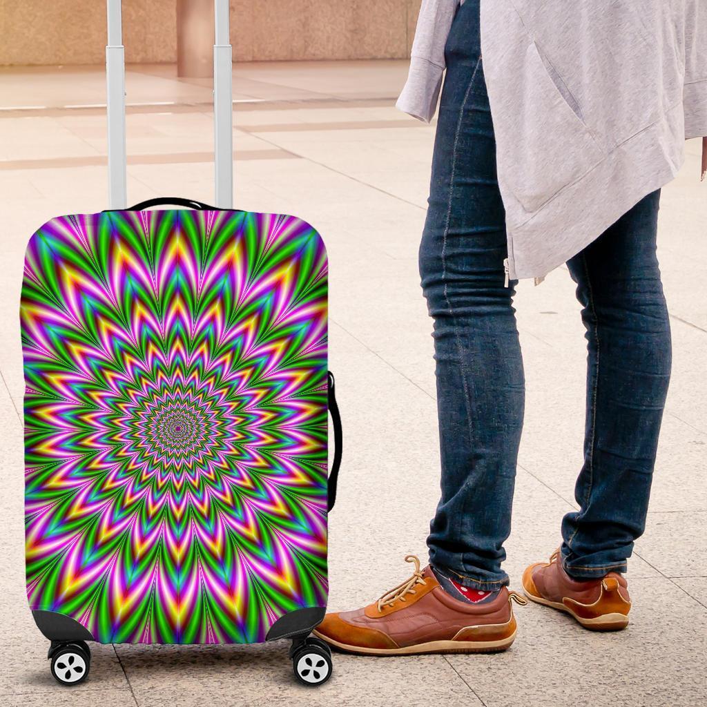 Psychedelic Radiant Optical Illusion Luggage Cover GearFrost