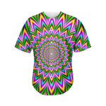 Psychedelic Radiant Optical Illusion Men's Baseball Jersey