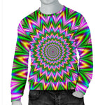 Psychedelic Radiant Optical Illusion Men's Crewneck Sweatshirt GearFrost