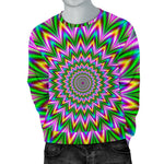 Psychedelic Radiant Optical Illusion Men's Crewneck Sweatshirt GearFrost