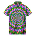 Psychedelic Radiant Optical Illusion Men's Short Sleeve Shirt