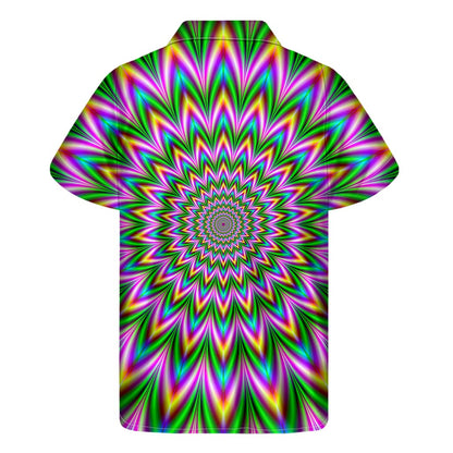 Psychedelic Radiant Optical Illusion Men's Short Sleeve Shirt