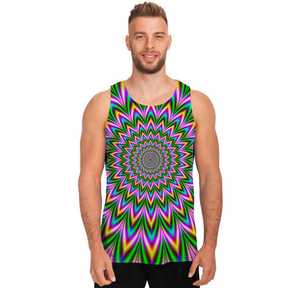 Psychedelic Radiant Optical Illusion Men's Tank Top