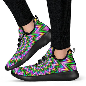 Psychedelic Radiant Optical Illusion Mesh Knit Shoes GearFrost