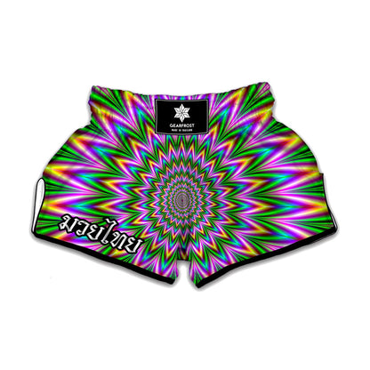 Psychedelic Radiant Optical Illusion Muay Thai Boxing Shorts