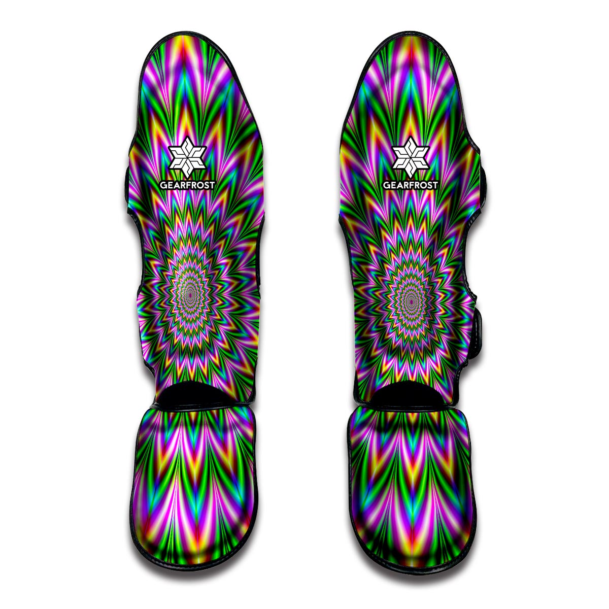 Psychedelic Radiant Optical Illusion Muay Thai Shin Guard