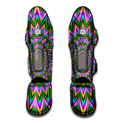 Psychedelic Radiant Optical Illusion Muay Thai Shin Guard