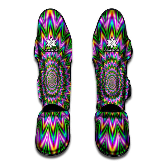 Psychedelic Radiant Optical Illusion Muay Thai Shin Guard