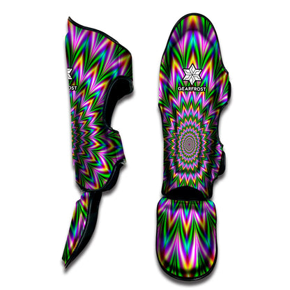Psychedelic Radiant Optical Illusion Muay Thai Shin Guard