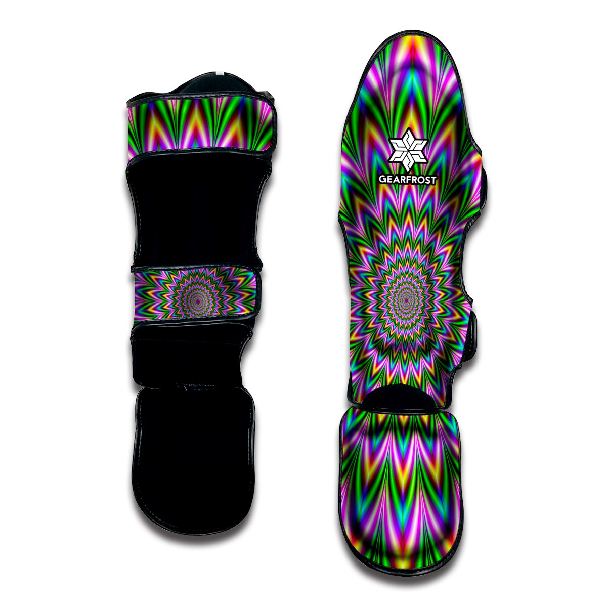 Psychedelic Radiant Optical Illusion Muay Thai Shin Guard