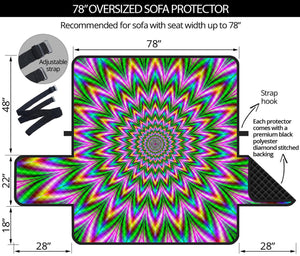 Psychedelic Radiant Optical Illusion Oversized Sofa Protector