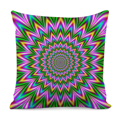 Psychedelic Radiant Optical Illusion Pillow Cover