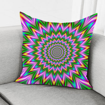 Psychedelic Radiant Optical Illusion Pillow Cover