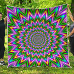 Psychedelic Radiant Optical Illusion Quilt
