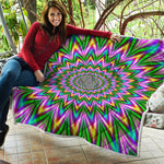 Psychedelic Radiant Optical Illusion Quilt