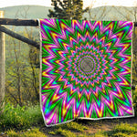 Psychedelic Radiant Optical Illusion Quilt
