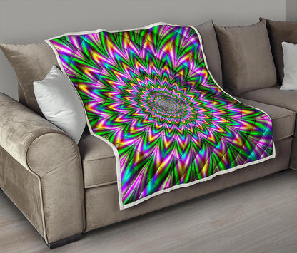 Psychedelic Radiant Optical Illusion Quilt