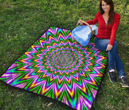 Psychedelic Radiant Optical Illusion Quilt