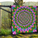Psychedelic Radiant Optical Illusion Quilt