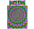 Psychedelic Radiant Optical Illusion Quilt Bed Set