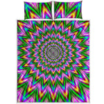 Psychedelic Radiant Optical Illusion Quilt Bed Set