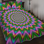 Psychedelic Radiant Optical Illusion Quilt Bed Set
