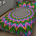 Psychedelic Radiant Optical Illusion Quilt Bed Set