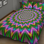 Psychedelic Radiant Optical Illusion Quilt Bed Set