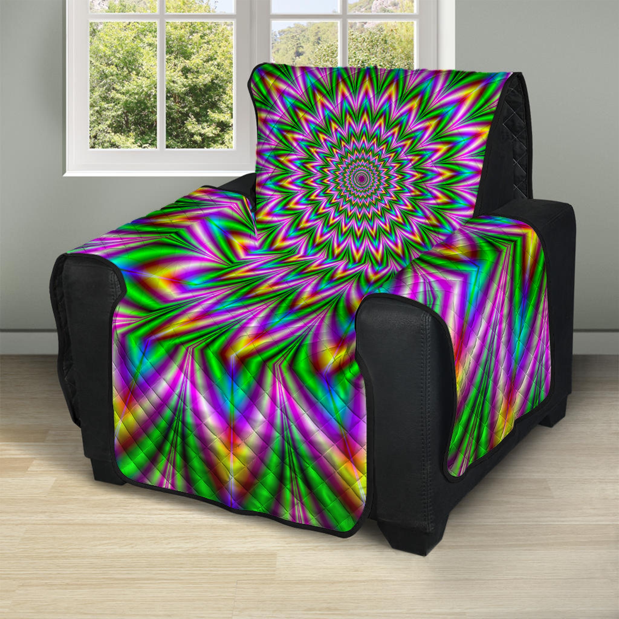 Psychedelic Radiant Optical Illusion Recliner Protector