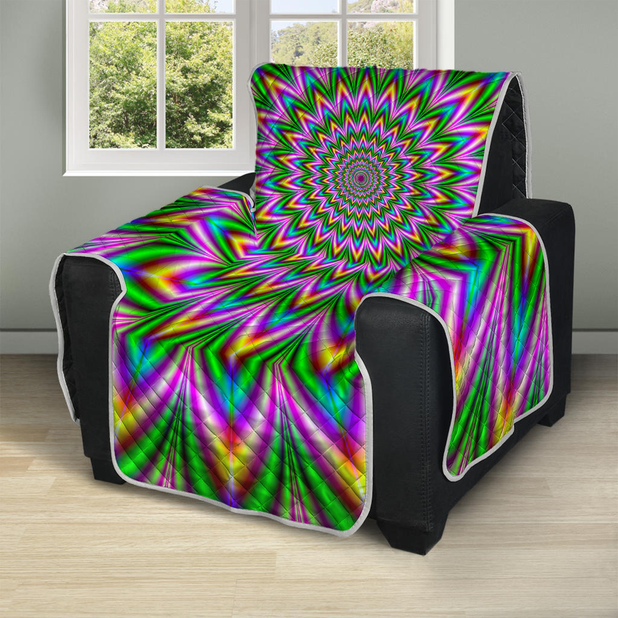 Psychedelic Radiant Optical Illusion Recliner Protector