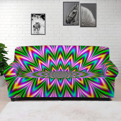 Psychedelic Radiant Optical Illusion Sofa Cover