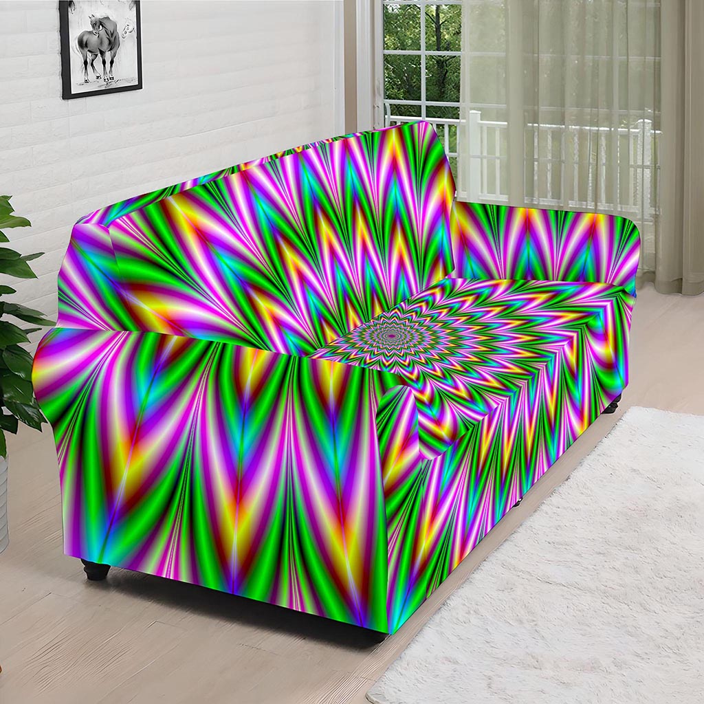 Psychedelic Radiant Optical Illusion Sofa Cover
