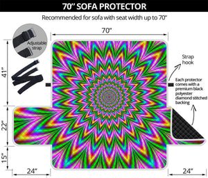 Psychedelic Radiant Optical Illusion Sofa Protector