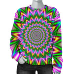 Psychedelic Radiant Optical Illusion Women's Crewneck Sweatshirt GearFrost